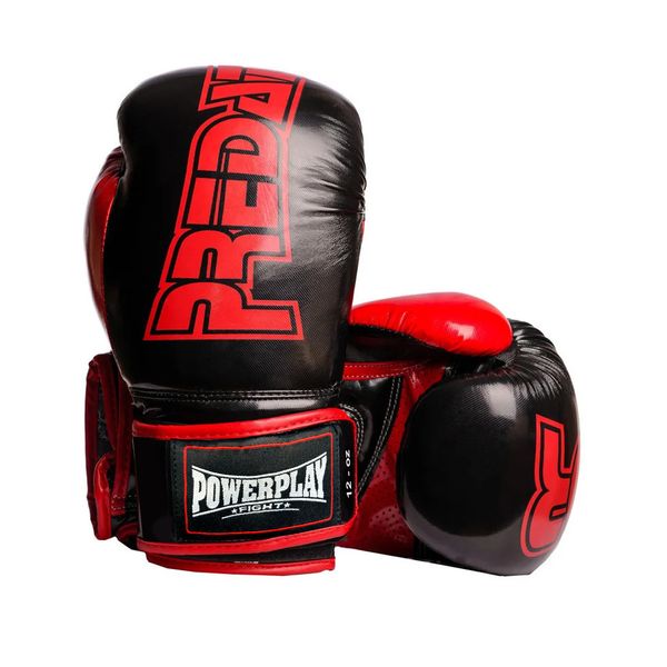 Боксерські рукавиці PowerPlay 3017 Predator Чорні карбон 12 унцій 855333912 фото