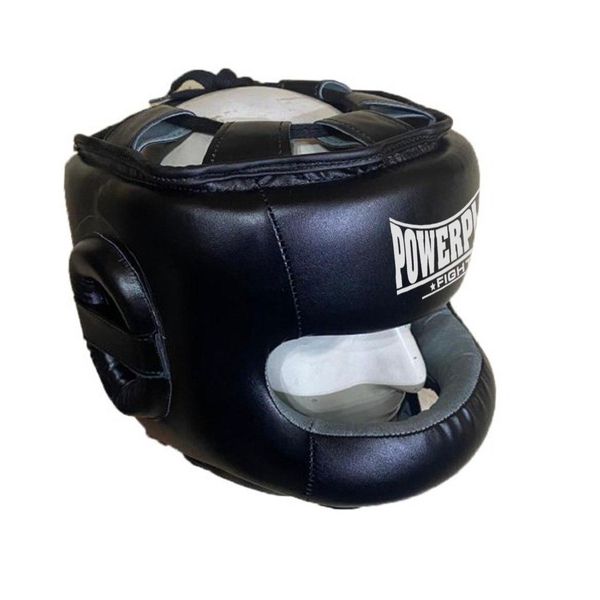 Боксерський шолом тренувальний PowerPlay 3067 з бампером PU + Amara Чорний XL 874863648 фото