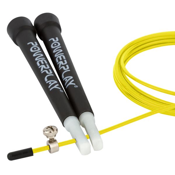 Скакалка швидкісна PowerPlay 4202 Ultra Speed Rope Жовта (2,9m.) 675929748 фото