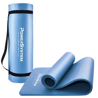 Килимок для йоги та фітнесу Power System PS-4017 NBR Fitness Yoga Mat Plus Blue (180х61х1) 1413481144 фото