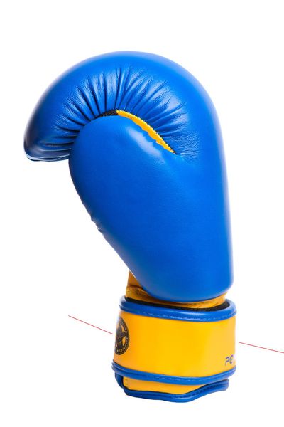 Боксерські рукавиці PowerPlay 3004 JR Classic Синьо-Жовті 8 унцій 855250584 фото