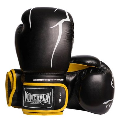 Боксерські рукавиці PowerPlay 3018 Jaguar Чорно-Жовті 12 унцій 855340309 фото