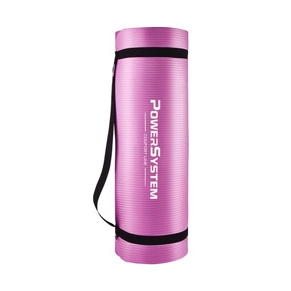 Килимок для йоги та фітнесу Power System PS-4017 NBR Fitness Yoga Mat Plus Pink (180х61х1) 1413481147 фото