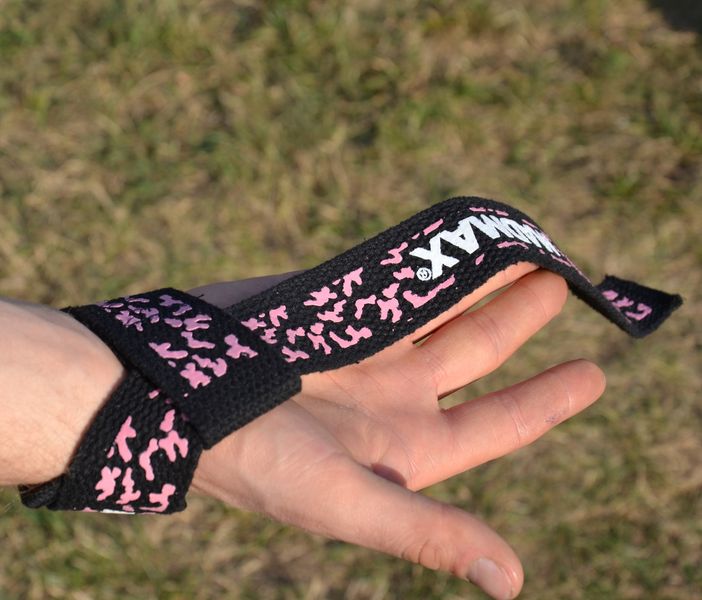 Лямки для тяги MadMax Camo Power Wrist Straps Camo/Pink 1925919634 фото