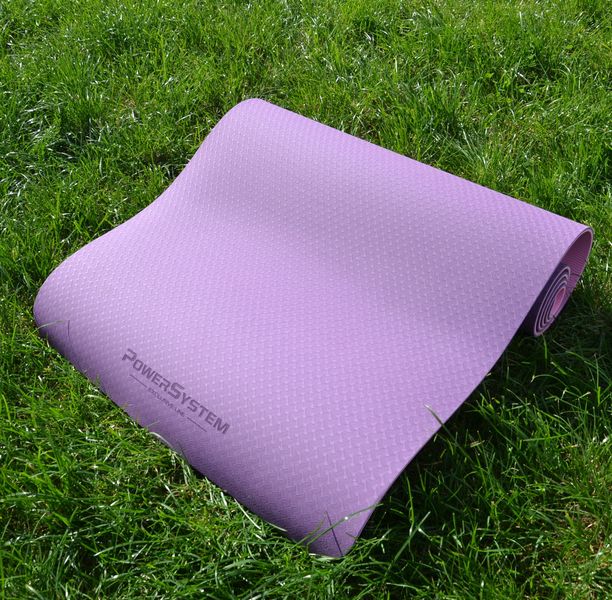 Килимок для йоги та фітнесу Power System PS-4060 TPE Yoga Mat Premium Purple (183х61х0.6) 1413481150 фото