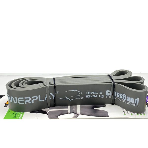 Еспандер-петля (гумка для фітнесу і кроссфіту) PowerPlay 4115 Power Band Сіра (23-54 кг) 1368077548 фото