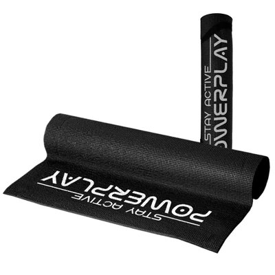 Килимок для йоги та фітнесу PowerPlay 4010 PVC Yoga Mat Чорний (173x61x0.6) 1077855040 фото