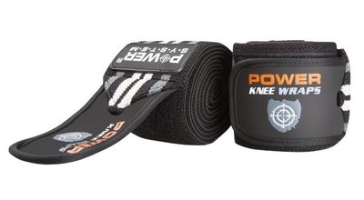 Бинти на коліна Power System PS-3700 Knee Wraps Grey/Black (пара) 1411784229 фото