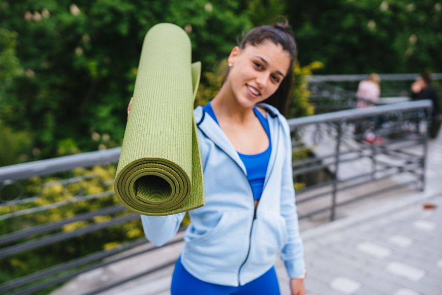 Килимок для йоги та фітнесу Power System PS-4014 PVC Fitness-Yoga Mat Green (173x61x0.6) 1411784154 фото