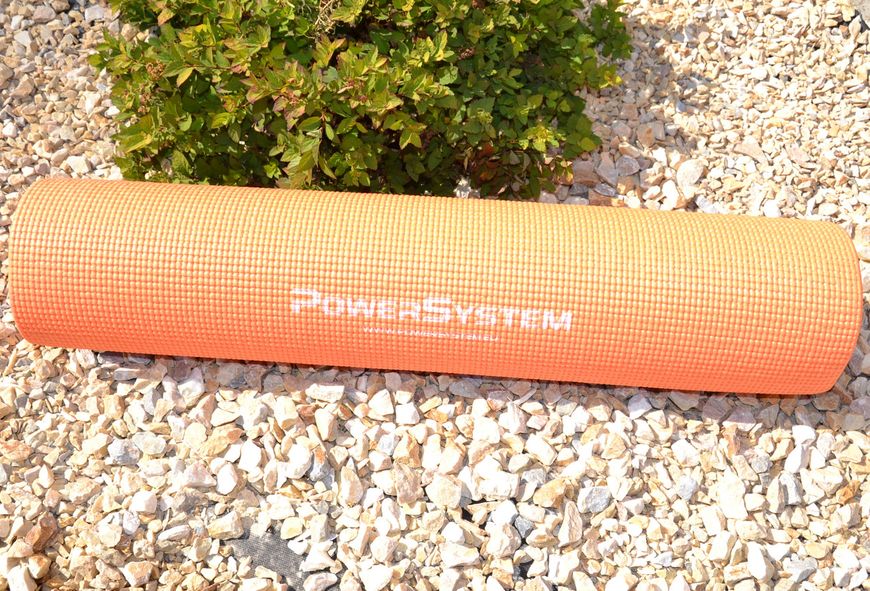 Килимок для йоги та фітнесу Power System PS-4014 PVC Fitness-Yoga Mat Orange (173x61x0.6) 1411784157 фото