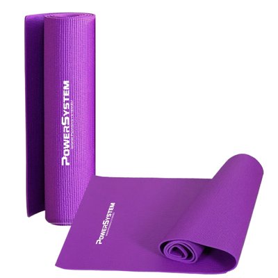 Килимок для йоги та фітнесу Power System PS-4014 PVC Fitness-Yoga Mat Purple (173x61x0.6) 1411784162 фото