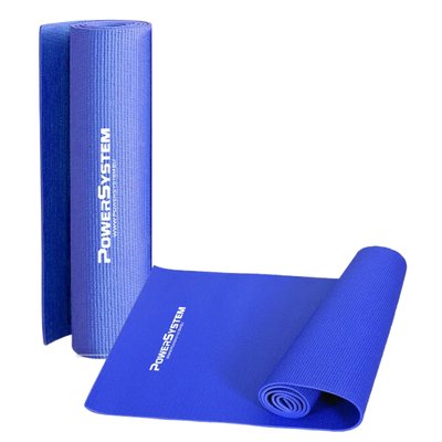 Килимок для йоги та фітнесу Power System PS-4014 PVC Fitness-Yoga Mat Blue (173x61x0.6) 1411784163 фото
