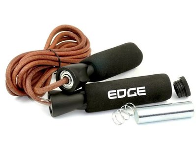 Скакалка шкіряна EDGE Pro Line 300см. з обважювачами ESK-2 чорна 1688971338 фото