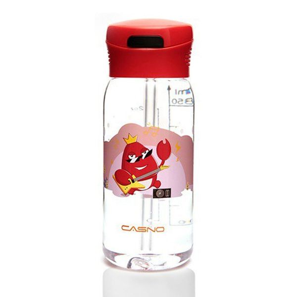 Пляшка для води CASNO 400 мл KXN-1195 Червона (краб) з соломинкою 1233934330 фото