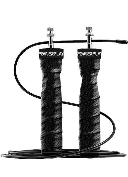 Скакалка швидкісна на підшипниках PowerPlay 4208 Fitness Jump Rope Чорна (3m.) 1322699913 фото