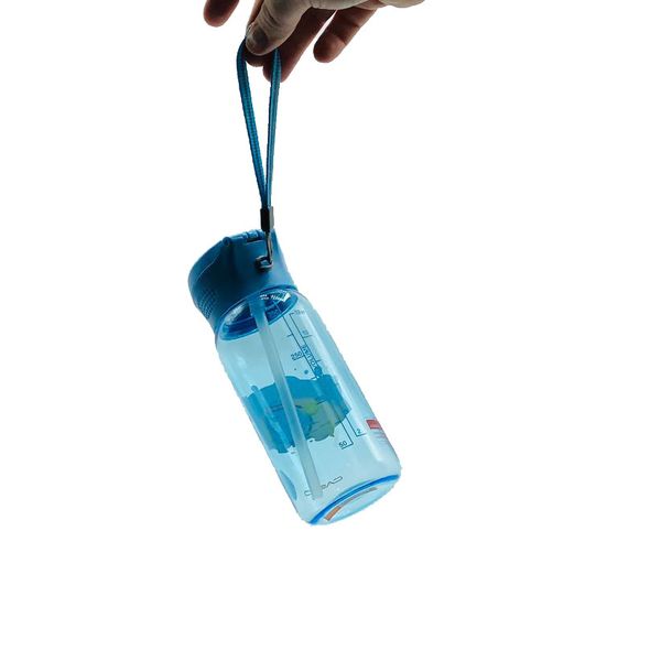 Пляшка для води CASNO 400 мл KXN-1195 Сіра (дельфін) з соломинкою 1233934331 фото