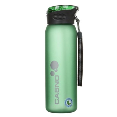 Пляшка для води CASNO 600 мл KXN-1196 Зелена з соломинкою 1233934332 фото