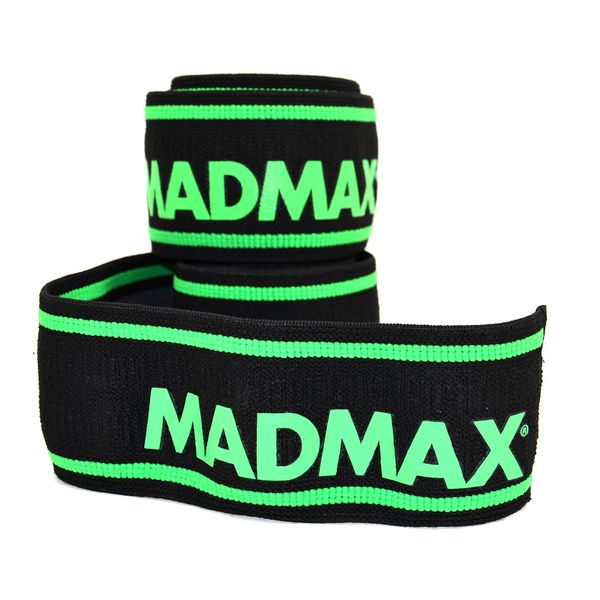 Бинти на коліна MadMax MFA-299 Non slide & slip knee wraps 2.0m Black/Green 1925919646 фото