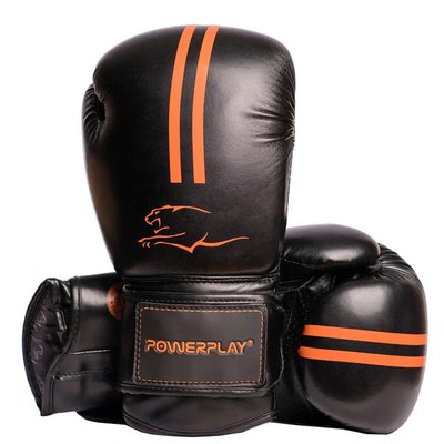 Боксерські рукавиці PowerPlay 3016 Contender Чорно-помаранчеві 8 унцій 772250579 фото