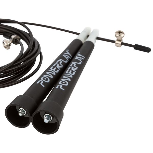 Скакалка швидкісна PowerPlay 4202 Ultra Speed Rope Чорна (2,9m.) 848612071 фото