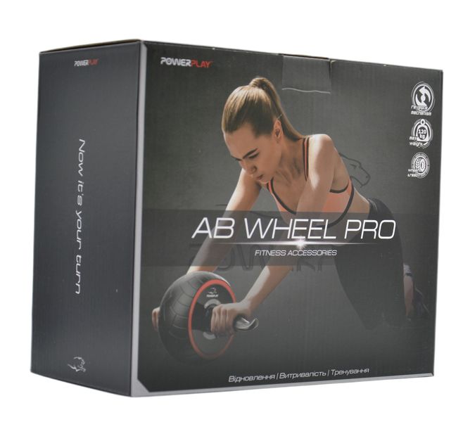 Колесо для преса PowerPlay 4326 зі зворотним механізмом AB Wheel Pro Чорно-червоне 1322699918 фото