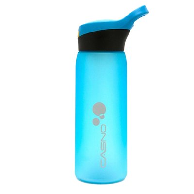Пляшка для води CASNO 750 мл KXN-1210 Блакитна з соломинкою 1233934346 фото