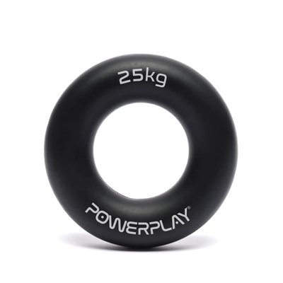 Еспандер кистьовий силіконовий PowerPlay PP-4324 Hand Grip Ring Hard 25 кг. Чорний 2081299402 фото