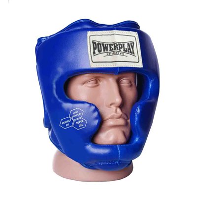 Боксерський шолом тренувальний PowerPlay 3043 Синій M 855385765 фото