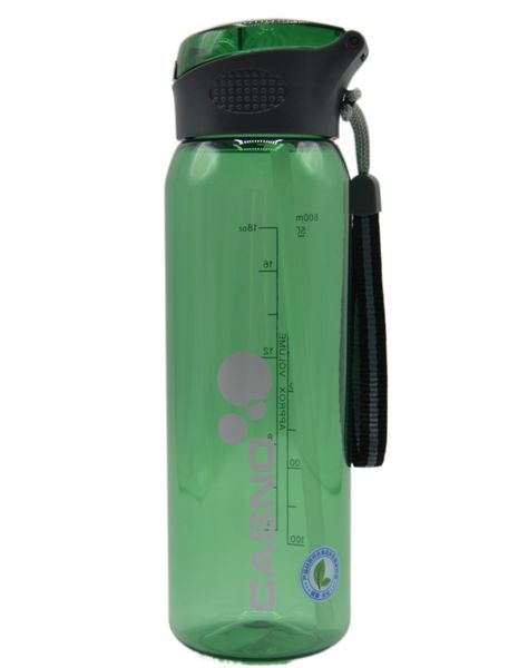 Пляшка для води CASNO 600 мл KXN-1211 Зелена з соломинкою 1233934361 фото