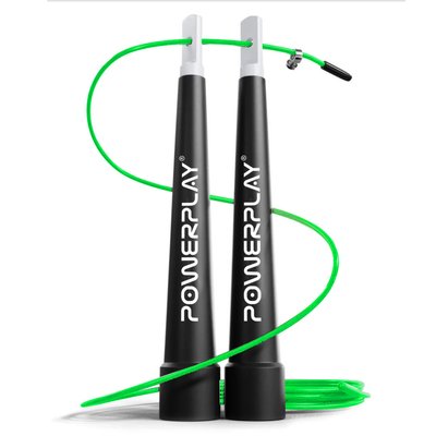 Скакалка швидкісна PowerPlay 4202 Ultra Speed Rope Зелена (2,9m.) 1462002573 фото