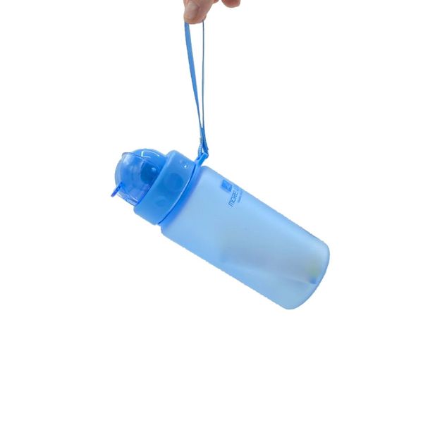 Пляшка для води CASNO 400 мл MX-5028 More Love Блакитна з соломинкою 1233934374 фото