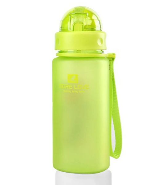 Пляшка для води CASNO 400 мл MX-5028 More Love Зелена з соломинкою 1233934376 фото