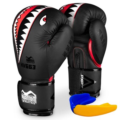 Боксерські рукавиці Phantom Fight Squad Schwarz Black 10 унцій (капа в подарунок) 1882200652 фото