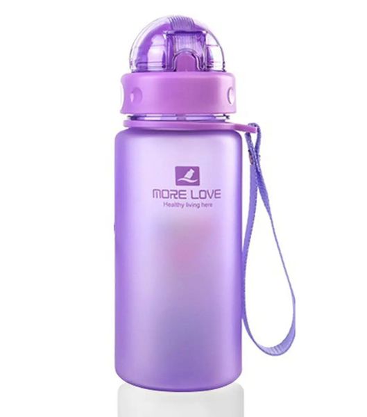 Пляшка для води CASNO 400 мл MX-5028 More Love Фіолетова з соломинкою 1233934377 фото
