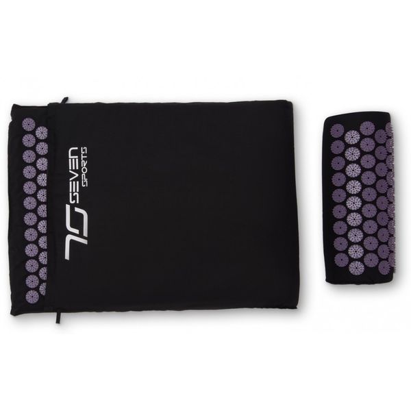 Килимок акупунктурний 7SPORTS Premium+ MTA-1 з подушкою чорно-фіолетовий 130*50см. 1688971358 фото