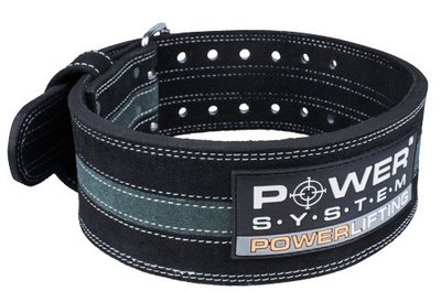 Пояс для пауерліфтингу Power System PS-3800 PowerLifting шкіряний Black/Grey Line L 1411784100 фото