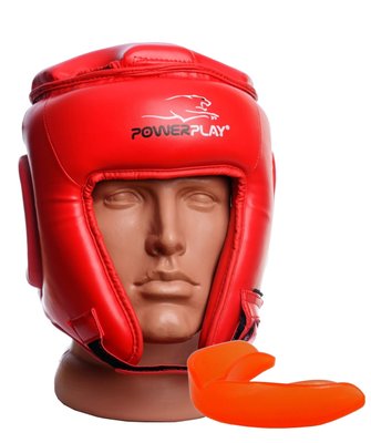 Боксерський шолом турнірний PowerPlay 3045 Червоний M 855405353 фото