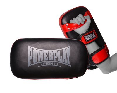 Пади для тайського боксу PowerPlay 3064 Чорно-Червоні Шкіра [пара] 772866818 фото