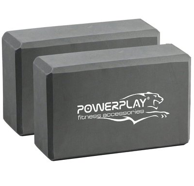 Блоки для йоги 2 шт. PowerPlay 4006 Yoga Brick EVA Сірі (пара) 2113223129 фото