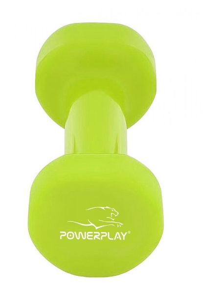 Гантель вінілова PowerPlay 4125 Achilles 3 кг. Зелена (1шт.) 1462002582 фото