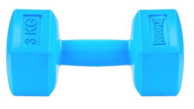 Гантель композитна PowerPlay 4124 Hercules 3 кг. Синя (1 шт.) 1676791261 фото