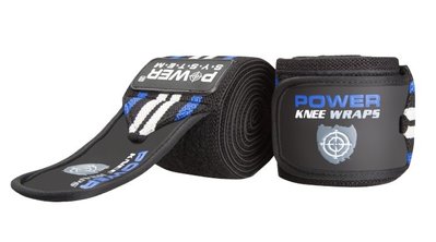 Бинти на коліна Power System PS-3700 Knee Wraps Blue/Black (пара) 1411784225 фото