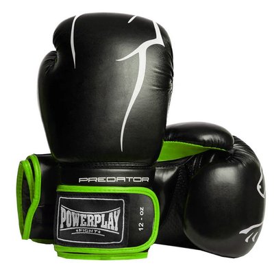 Боксерські рукавиці PowerPlay 3018 Jaguar Чорно-Зелені 8 унцій 772947706 фото